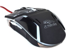 Wired Mouse R-horse RH-1990 Robocop Series with 5 Buttons and 3200 DPI Black - Grey
