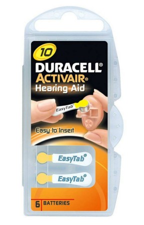 Hearing Aid Batteries Duracell 10 Activair 1,45V Pcs. 6