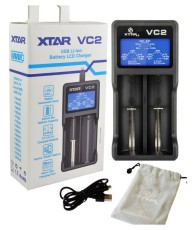 Industrial Type Battery Charger Xtar VC2 USB, 2 Position with Power Display for 18650/17670/17500