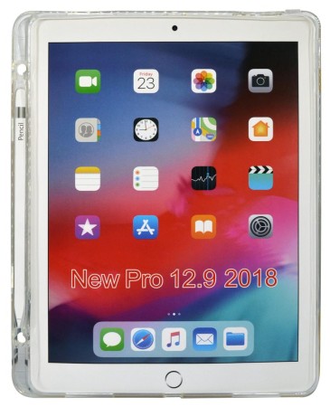 Case TPU Ancus Apple iPad Pro 2018 12.9" with Pencil Holder Transparent