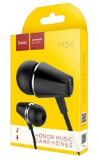 Hands Free Hoco M34 Earphones Stereo 3.5 mm Black with Micrphone and Operation Control Button