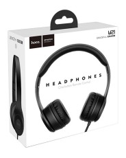 Headphone Stereo Hoco W21 Graceful Charm 3.5mm with Microphone Black