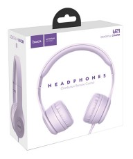 Headphone Stereo Hoco W21 Graceful Charm 3.5mm with Microphone Purple