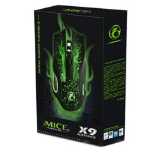 Wired Mouse iMICE X9 Gaming 7D with 7 Buttons, 2400 DPI and LED Lightning. Black