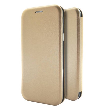 Book Case Ancus Magnetic Curve for Xiaomi Redmi 9A 9AT TPU Gold