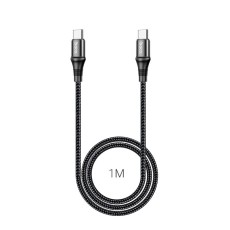 Data Cable Hoco Braid X50 Exquisito 3.0A USB-C to USB-C 5.0A 100W 20V 1m. Black