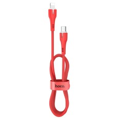 Data Cable Hoco X45 Surplus 2.4A USB to Lightning with LED Indicator 1m. Red