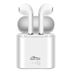 Wireless Hands Free Media-Tech MT3589K R-Phones TWS V.4.2 White with Control Button in each earphone