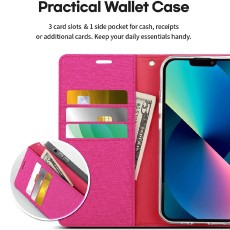 Book Case Goospery Canvas Diary for Apple iPhone 13 &Mu;ni Pink
