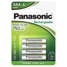 Rechargeable Battery Panasonic size AAA HHR4MVE/4BC 750 mAh 1.2V Τεμ. 4