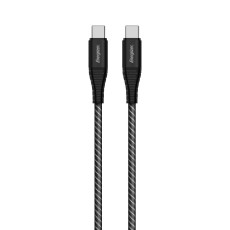 Data Cable Energizer Metal & Braided Nylon Cable  USB-C to USB-C 100W 2m Black