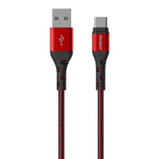 Data Cable Energizer Metal / Braided Nylon USB to USB-C 2m Red