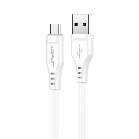 Data Cable Acefast C3-09 USB-A to Micro-USB 2.4A White 1.2m