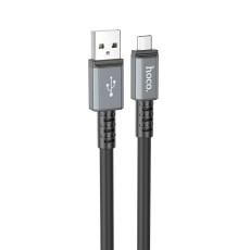 Data Cable Hoco X85 Strength USB to Micro-USB 2.4A Black 1m Extra Durability