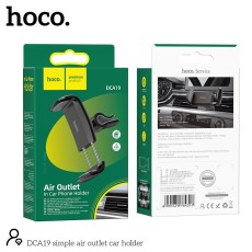 Car Mount in-air outlet Hoco DCA19 Mini 360&deg; Black for Devices 50-80mm