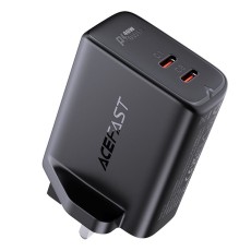 Travel Charger Acefast A12 Fast Charging 2&chi;USB-C PD40W Black with UK Plug