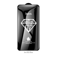 Tempered Glass Hoco Premium Series A35 120CC Large Arc Dustproof 0.4mm 2.5D Anti-Fall &gamma;&iota;&alpha; Apple iPhone 15 Plus