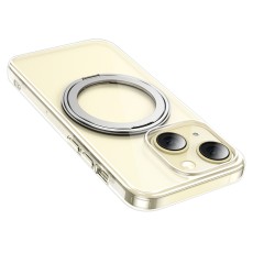 Case Hoco Stand Magnetic Case 2 in 1 Mag-Charge 360&deg; Rotating Ring for Apple iPhone 15 Plus Transparent