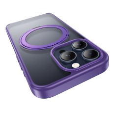 Case Hoco Stand Magnetic Case 2 in 1 Mag-Charge 360&deg; Rotating Ring for Apple iPhone 15 Pro Purple