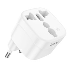 Hoco DC60 Universal Adapter (UK, 3C 3Plug, 3C 2Plug, US Plug) in European White