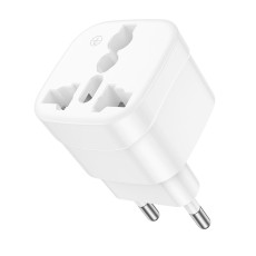 Hoco DC60 Universal Adapter (UK, 3C 3Plug, 3C 2Plug, US Plug) in European White