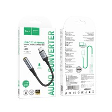 Audio Adaptor Hoco LS36 Fresh USB-C to 3.5mm Hi-Fi Braided 12cm Black