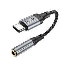 Audio Adaptor Hoco LS36 Fresh USB-C to 3.5mm Hi-Fi Braided 12cm Black
