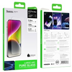 Tempered Glass Hoco Premium Series A35 120CC Large Arc Dustproof 0.4mm 2.5D Anti-Fall &gamma;&iota;&alpha; Apple iPhone 15 Pro Max