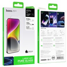 Tempered Glass Hoco Premium Series A35 120CC Large Arc Dustproof 0.4mm 2.5D Anti-Fall &gamma;&iota;&alpha; Apple iPhone 15 Pro