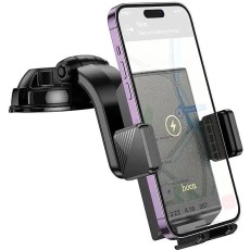 Car Mount Air Outlet Hoco HW22 Precious with Wireless Fast Charger up to 15W USB Black 4.5"-7"