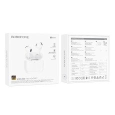 Wireless Hands Free Hoco EW64 TWS V.5.3 300mAh Master/Slave Switch and 4h Talk Time White