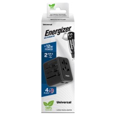 International Adapter And Charger Energizer TA637A  USN/CN AU UK EU  &mu;&epsilon; 2XUSB-A 12W Black