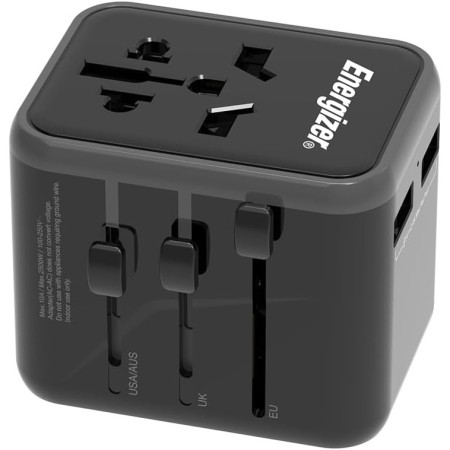 International Adapter And Charger Energizer TA637A  USN/CN AU UK EU  με 2 x USB-A 12W Black