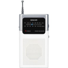 Portable Analog AM/FM Pocket Radio 3.5mm 3AAA Sencor SRD 1100 W White
