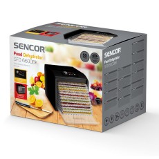 Sencor SFD 6600BK Food Dehydrator with 12 Trays and 5 Preset Programs