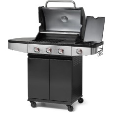 Gas Grill Fieldmann FZG 3013 3+1 with 3x Main Burners and 1x Side Burner of Combined Power 11.5kW, Cast Iron Plate and Grate and Thermometer