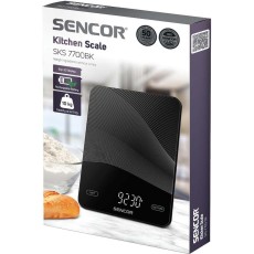 Rechargeable Kitchen Scale 10kg Led USB-C Sencor SKS 7700BK Black