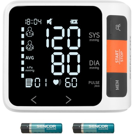 Digital Wrist Blood Pressure Monitor Sencor SBD 0900WH with Touch Screen