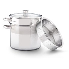 Pasta Pot with Strainer & Steam Basket 22cm 6lt Stainless Steel Lamart PASTA LT1067