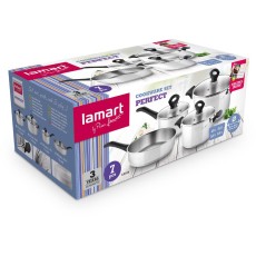Perfect Stainless Steel Cookware Set 7pcs Lamart LT1110 Silver