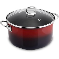Enamel Pot 24x14cm 5.5lt Lamart EMAIL LT1184 Red/Black