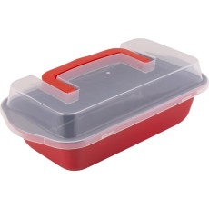 Cake Mold Rectangle with Lid 29?15?6.5cm Lamart LT3100 Black/Red