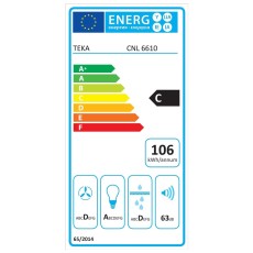 TEKA Sliding Hood 3 Speeds Dual Suction Turbine 694m3/h 60cm CNL 6610 Silver