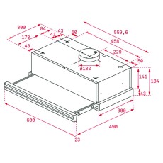 Pull-out Hood TEKA EcoPower 5+1 Speeds 385m3/h 60cm CNL 6415 PLUS Inox