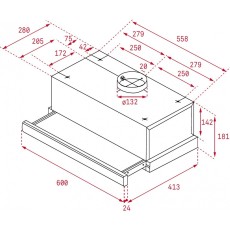 TEKA Sliding Hood 2 Speeds Dual Suction Turbine 304m3/h 60cm TL 6310 INOX