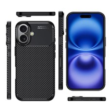 Case Ancus AutoFocus Carbon Fiber &gamma;&iota;&alpha; Apple iPhone 16 Plus Black