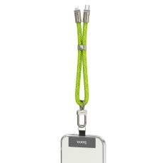 Hoco Multifunctional Wrist Lanyard/Charging Cable USB-C to Lightning Fluorescent Green 22cm