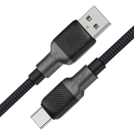 Data Cable Acefast C10-04 Metallic USB to USB-C 3.0A Fast Charging Braided Black 1,2m