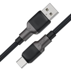 Data Cable Acefast C10-04 Metallic USB to USB-C 3.0A Fast Charging Braided Black 1,2m