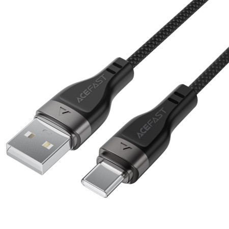 Data Cable Acefast C11-04 Metallic USB-A  to USB-C 3A Magnetic Braid Black 1.2m